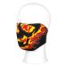 Biker mask half face yellow/red flames