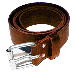Leren riem met stalen gesp bruin