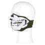 Gezichtsmasker neopreen skull 3 D groen