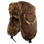 Fostex Russische pilotenmuts canvas donkerbruin