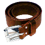 Leren riem met stalen gesp bruin