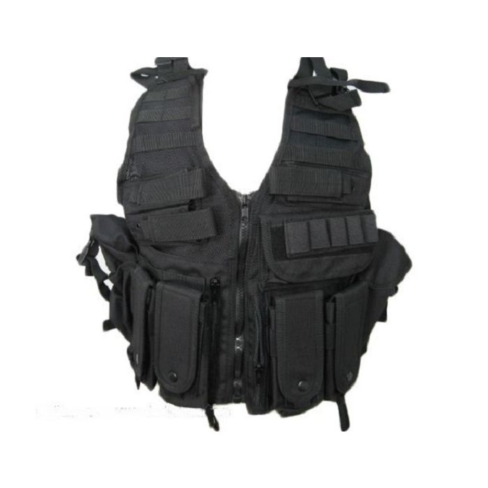 101-INC Tactical airsoft vest met molle systeem zwart