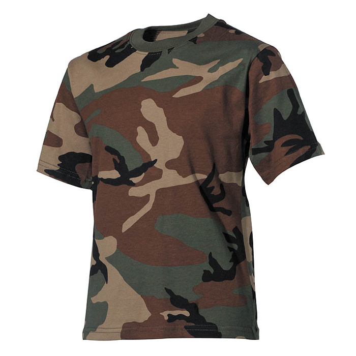 Kinder camo T shirt woodland