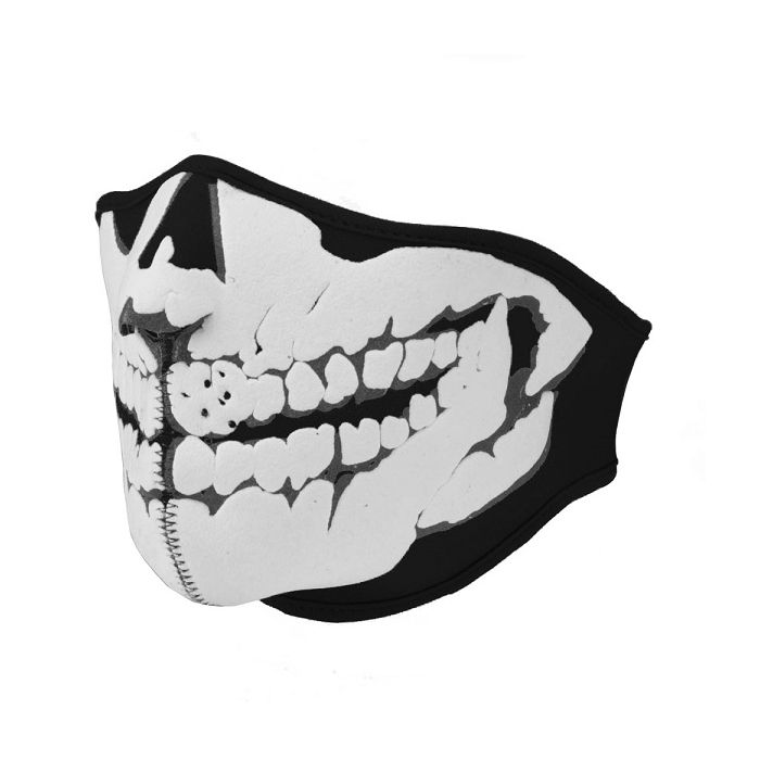 Gezichtsmasker neopreen skull 3 D zwart