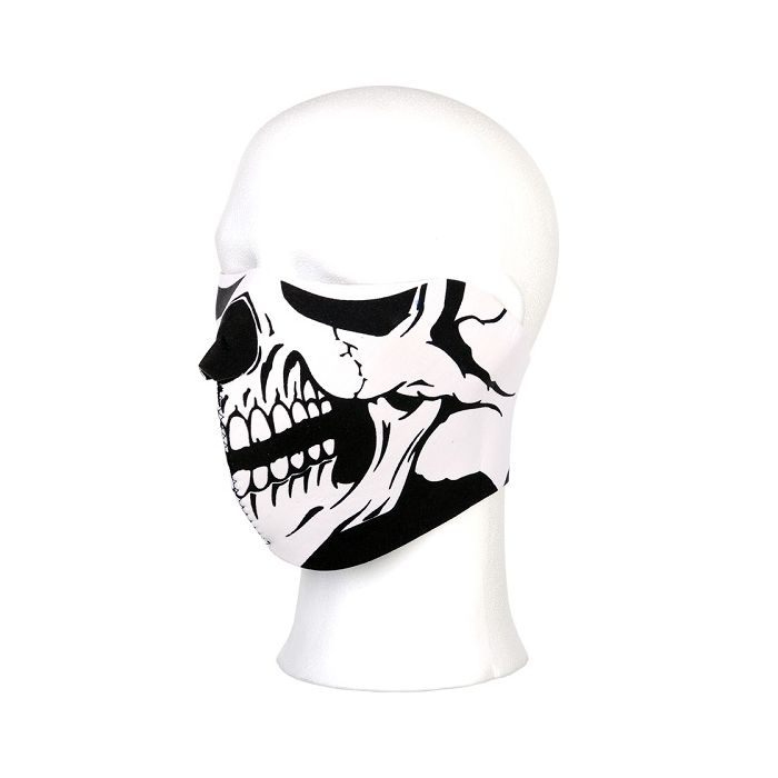 Biker mask half face white skull 