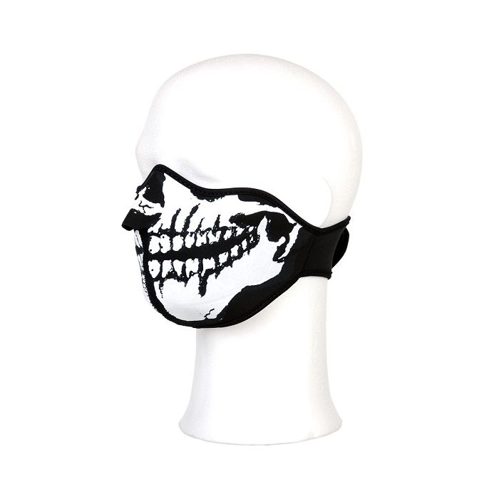 Biker mask half face white mouth