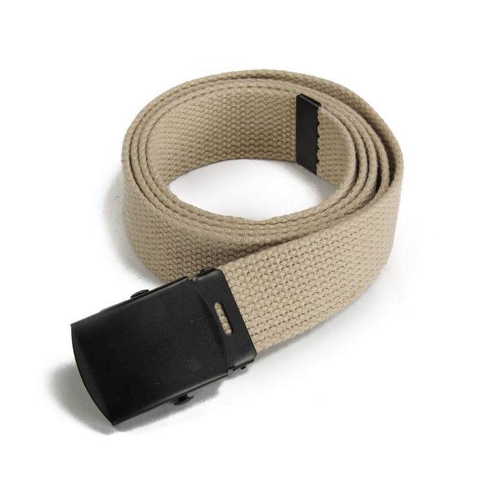 Tropenkoppel khaki met zwarte gesp