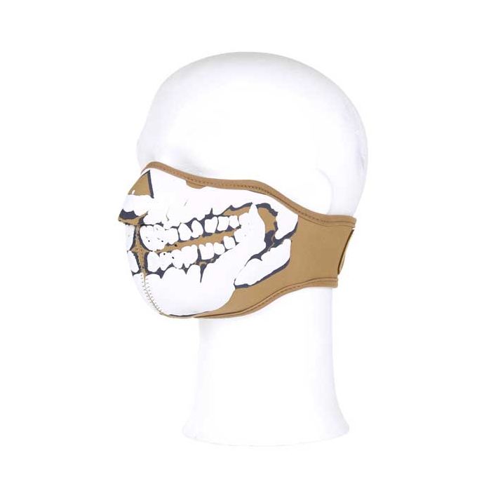 Gezichtsmasker neopreen skull 3 D khaki