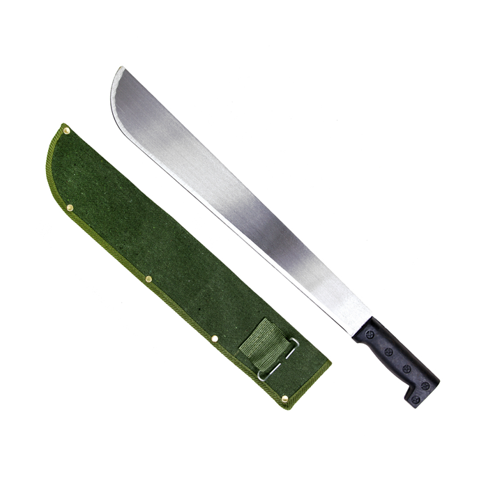 Metalen kapmes/ machete met hoes groen