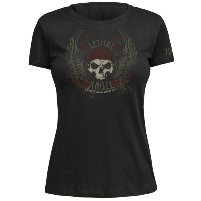 720gear dames T-shirt lethal angel zwart