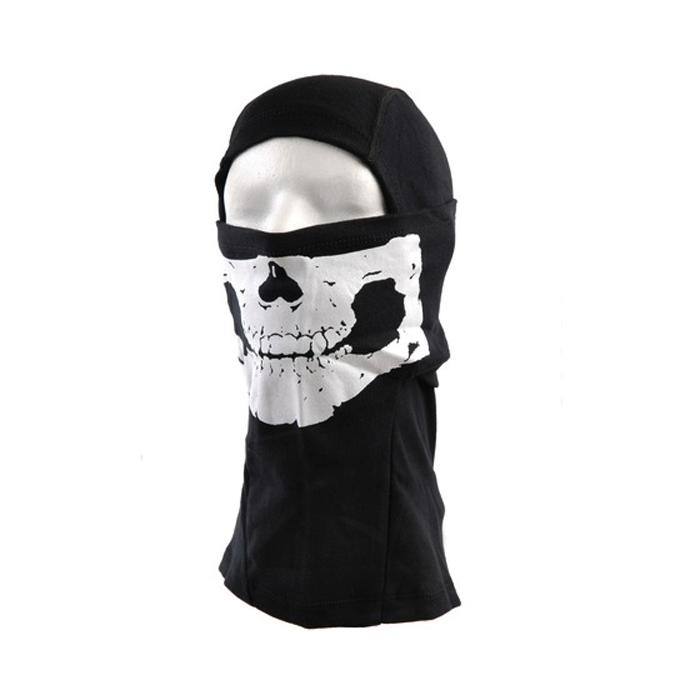 Bivakmuts katoen skull zwart