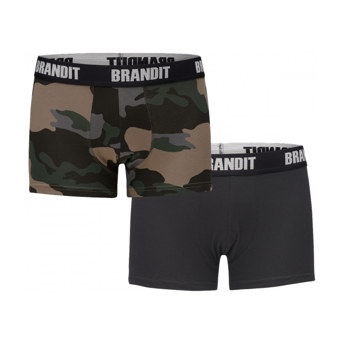 Brandit boxershorts 2 pack dark camo zwart