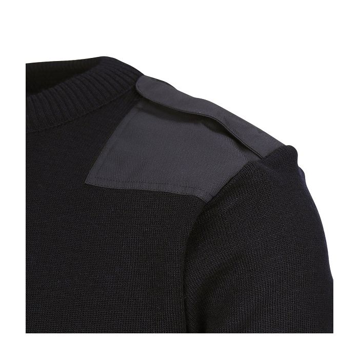 Fostex scheerwollen commando trui fijn gebreid zwart