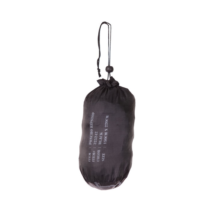 Fostex poncho ripstop zwart