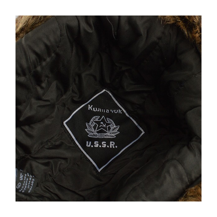 Fostex Russische pilotenmuts canvas donkerbruin