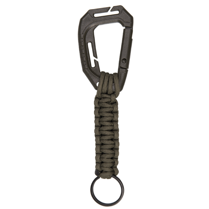 Mil-Tec karabijnhaak met paracord groen