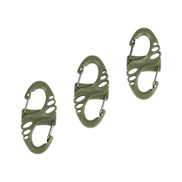 Fosco karabijnhaak S model 3 stuks groen