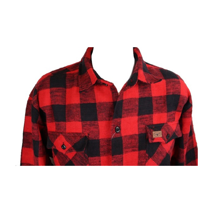 Houthakkers overhemd Longhorn zwart-rood