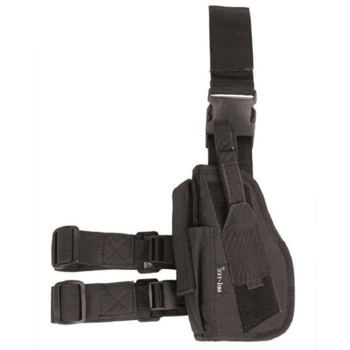 Mil-tec dijbeen holster links zwart