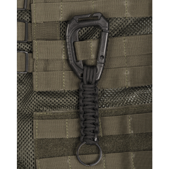 Mil-Tec karabijnhaak met paracord zwart