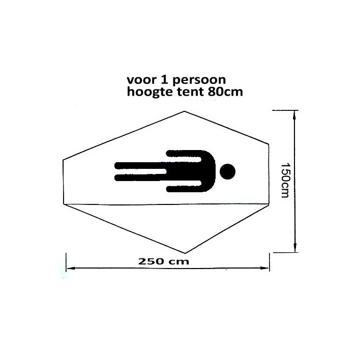 Mil-Tec 1 pers. commando stealth tent olijfgroen indeling