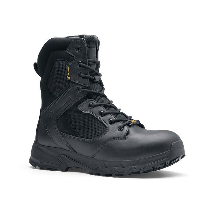 Shoes For Crews defence high legerkisten zijrits zwart
