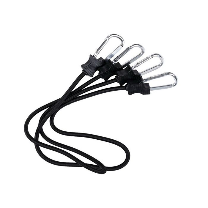 Span elastiek met karabijnhaken 90 cm zwart