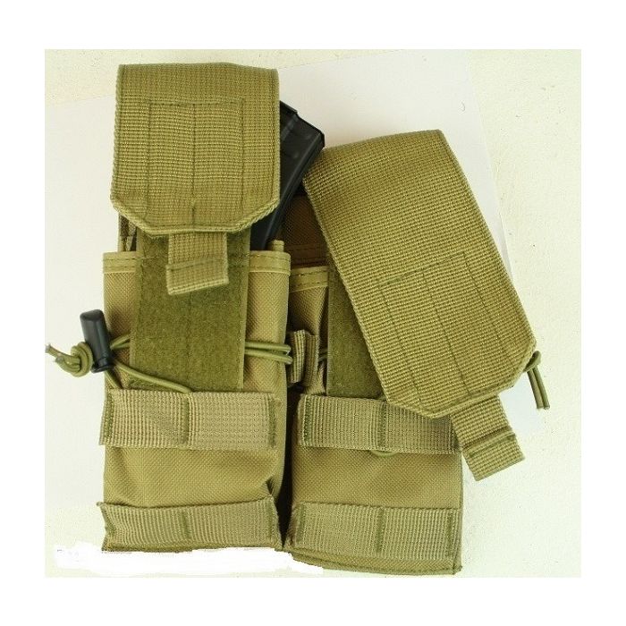 101-INC munitie tas Airsoft dubbel magazijn khaki