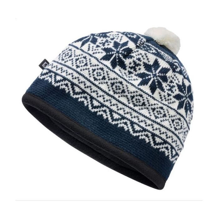 Brandit gebreide muts blauw/wit