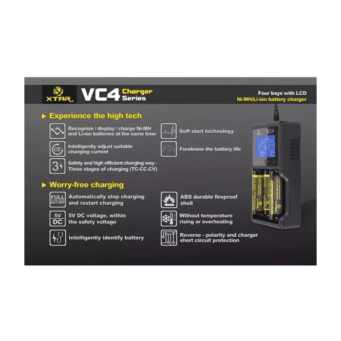 XTAR VC4 USB batterij oplader 