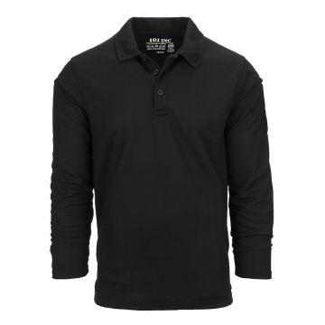 101-INC Tactical polo zwart Quick Dry lange mouw