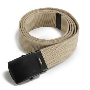 Tropenkoppel khaki met zwarte gesp