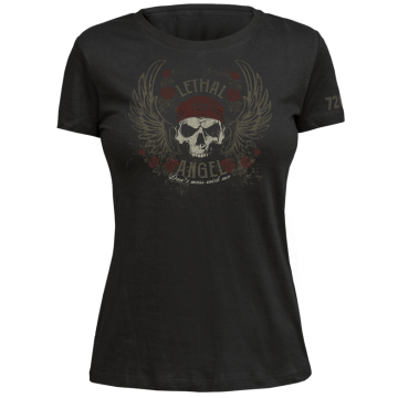 720gear dames T-shirt lethal angel zwart