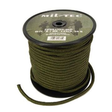 Mil-Tec  commando touw 7mm  50 meter legergroen