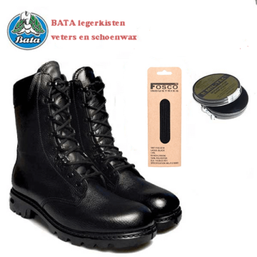 Bata KL M90 legerkisten zwart met schoenpoets en extra veters nu gratis thuisbezorgd