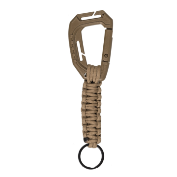 Mil-Tec karabijnhaak met paracord coyote