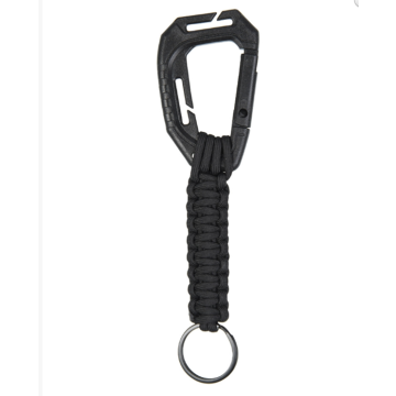 Mil-Tec karabijnhaak met paracord zwart