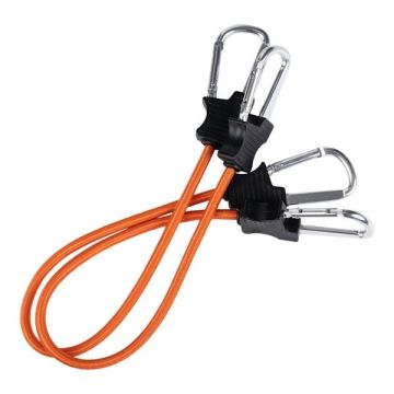 Span elastiek oranje met karabijnhaken 60 cm