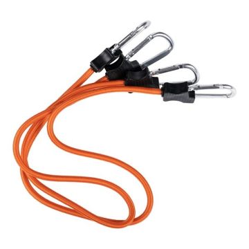 Span elastiek oranje met karabijnhaken 90 cm