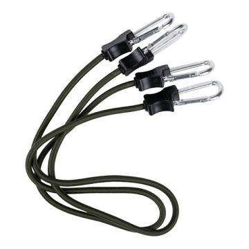 Span elastiek groen met karabijnhaken 90 cm