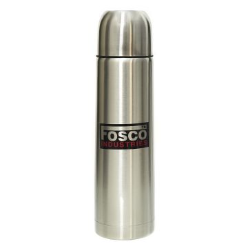 Fosco RVS thermosfles 1 liter chroom