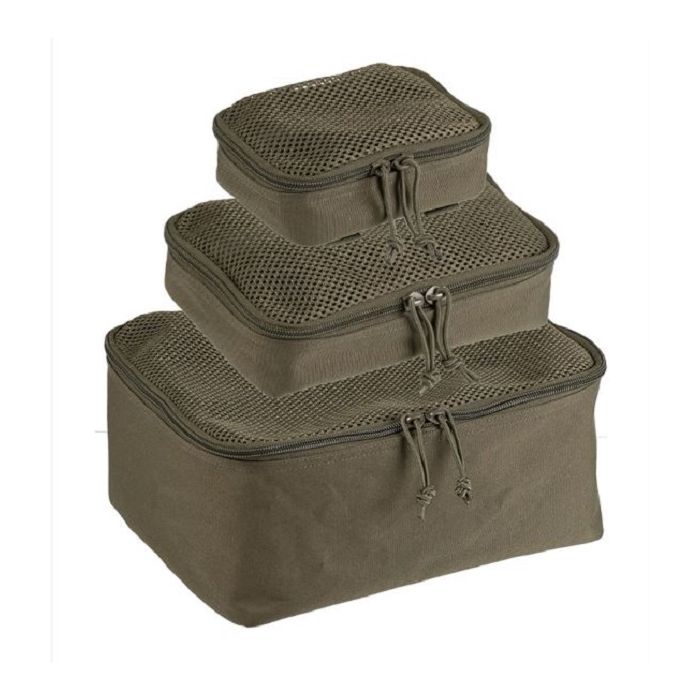Mil-Tec 3 delig gaas opberg tassen groen (packing cubes)