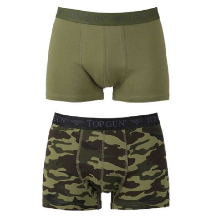 Top gun boxer shorts groen woodland dubbelpack