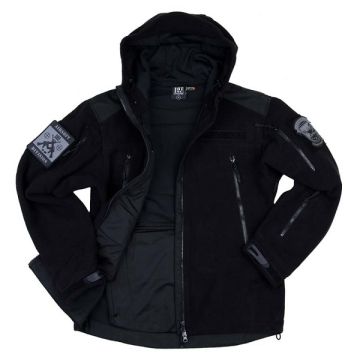 101-INC combat fleece vest met hoodie zwart