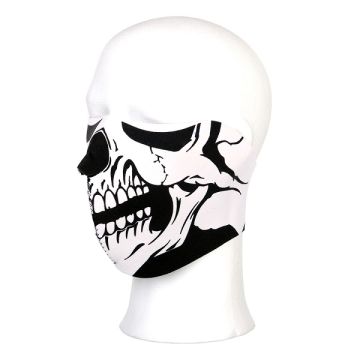Biker mask half face white skull 