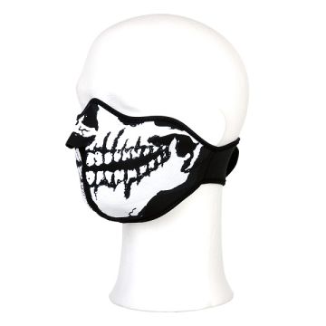 Biker mask half face white mouth