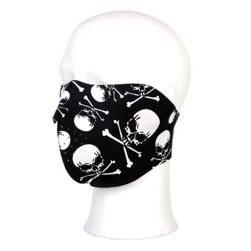 Biker mask half face skull and bones