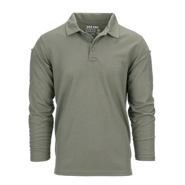 101-INC Tactical polo groen Quick Dry lange mouw